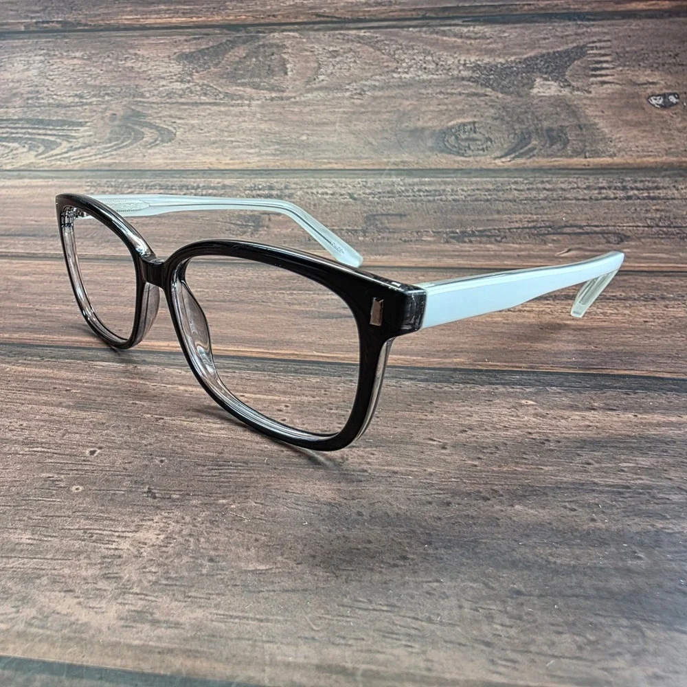 Zenni Optical 126221 Square Eyeglasses Black Translucent Gray Frames